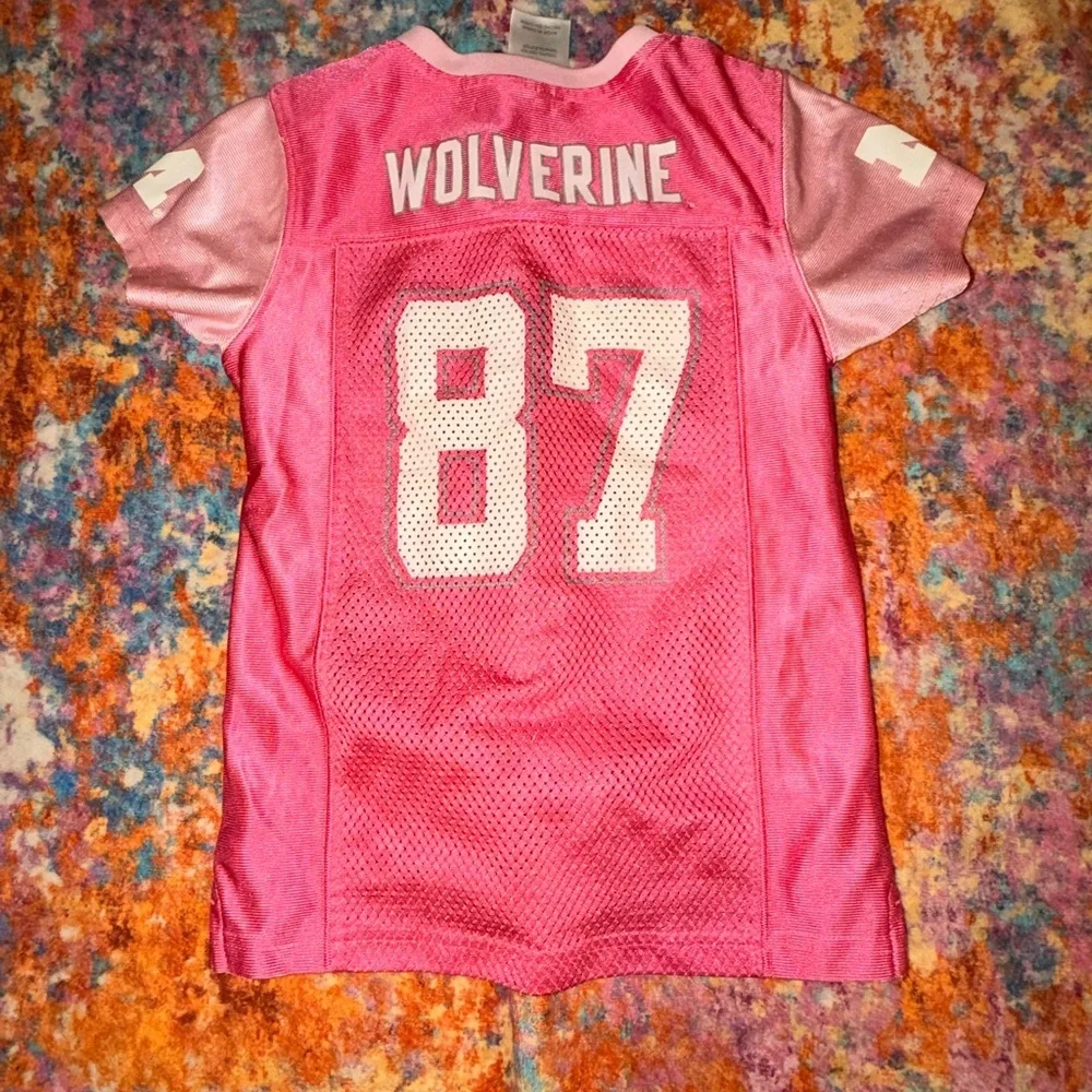 Michigan Wolverines Pink Russell Athletic Jersey Youth XS (4-5) #87 Girls